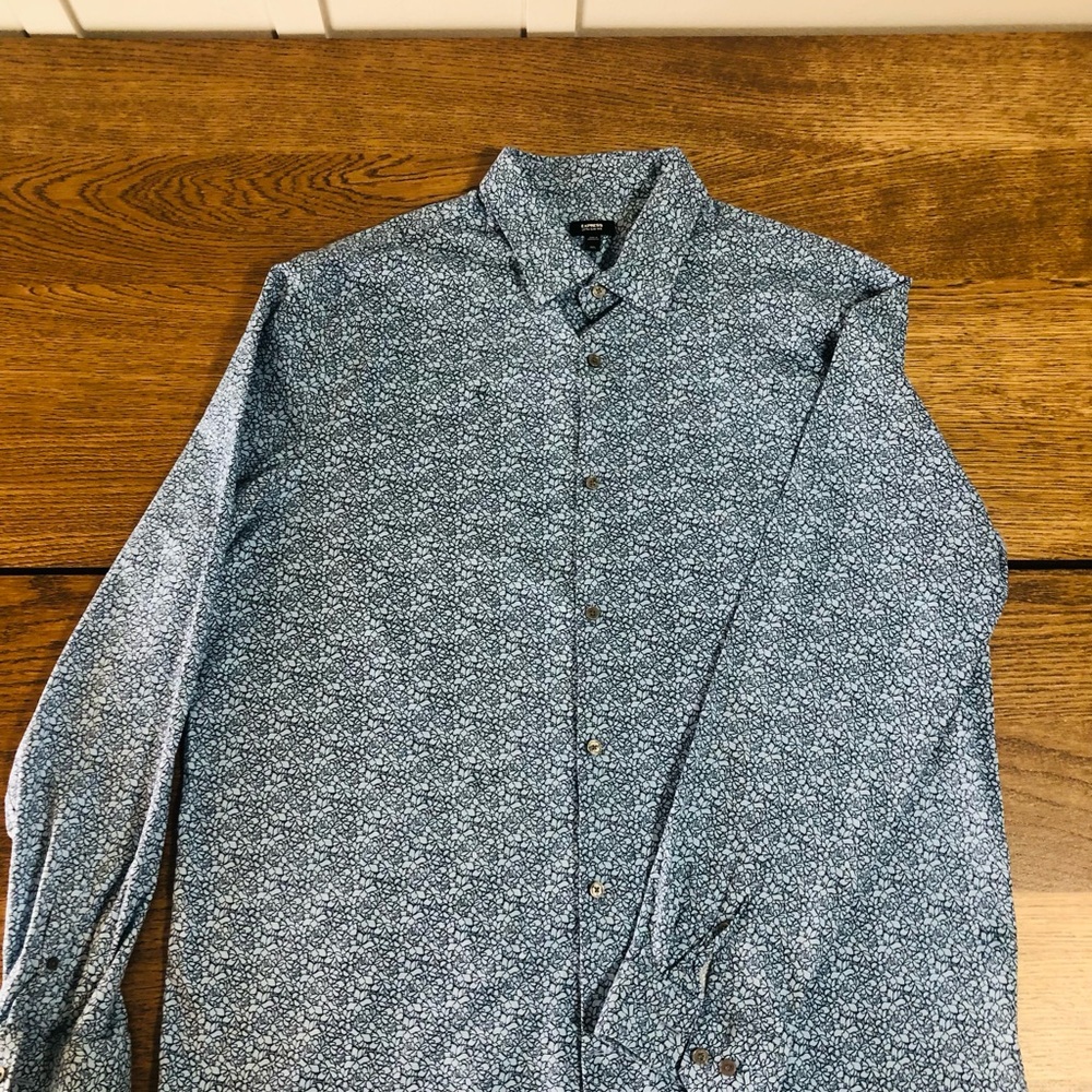Men's Blue Patterned Shirt